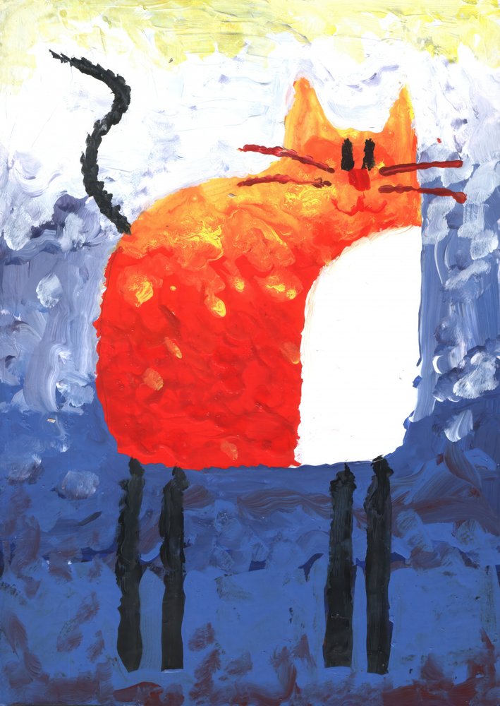 Abstract Orange Cat by Kulik
