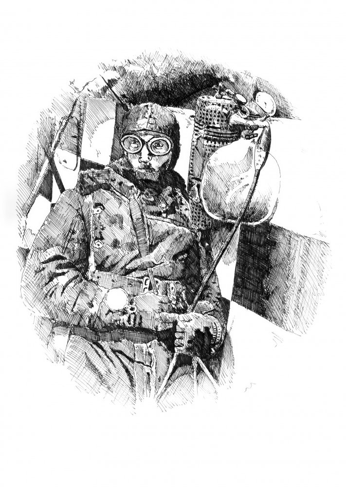 Aviator In Cockpit by Kulik