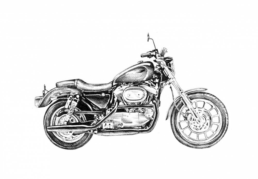 Classic Motorcycle Drawing by Kulik