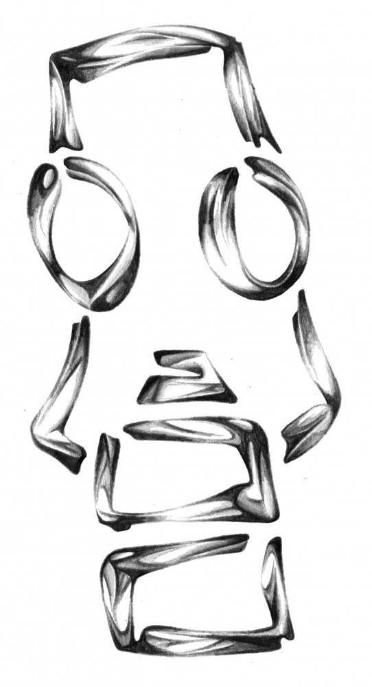 Fluid Abstract Skull by Kulik