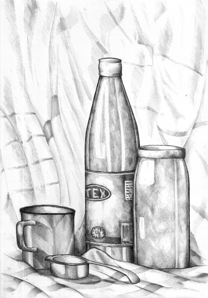 Grayscale Kitchen Still Life by Kulik