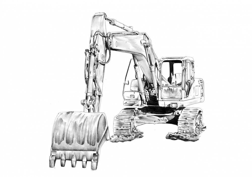 Heavy Excavator Sketch by Kulik