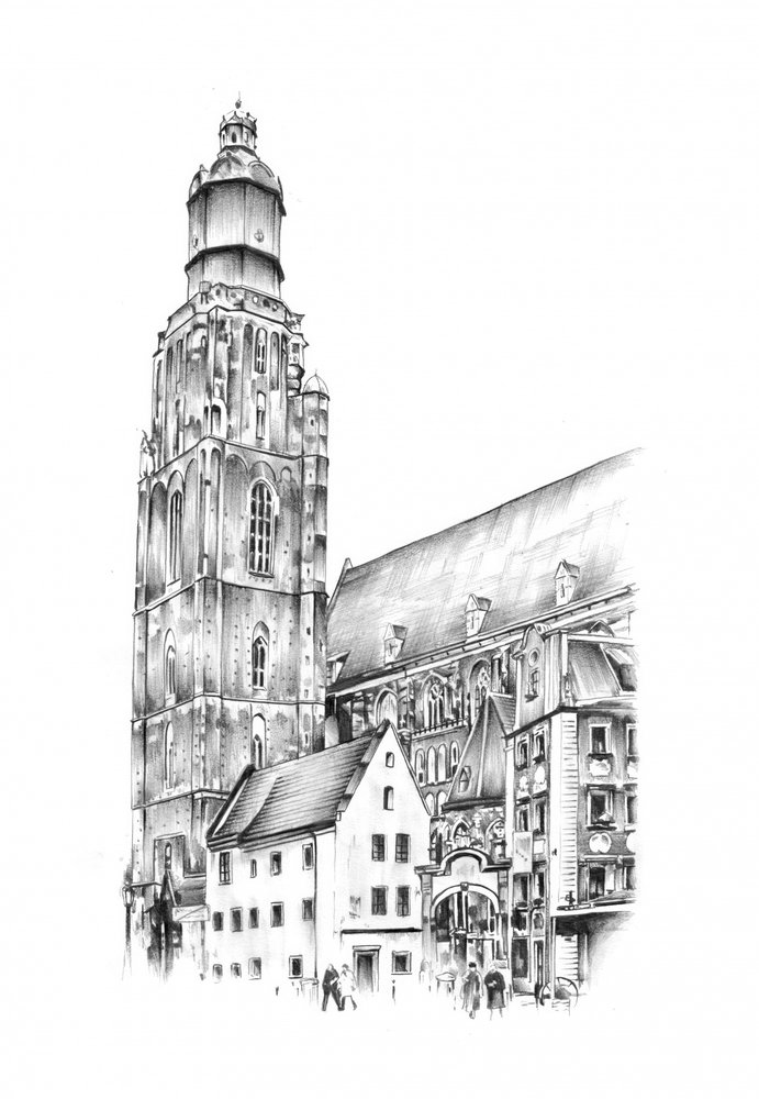 Historic City Church Tower by Kulik