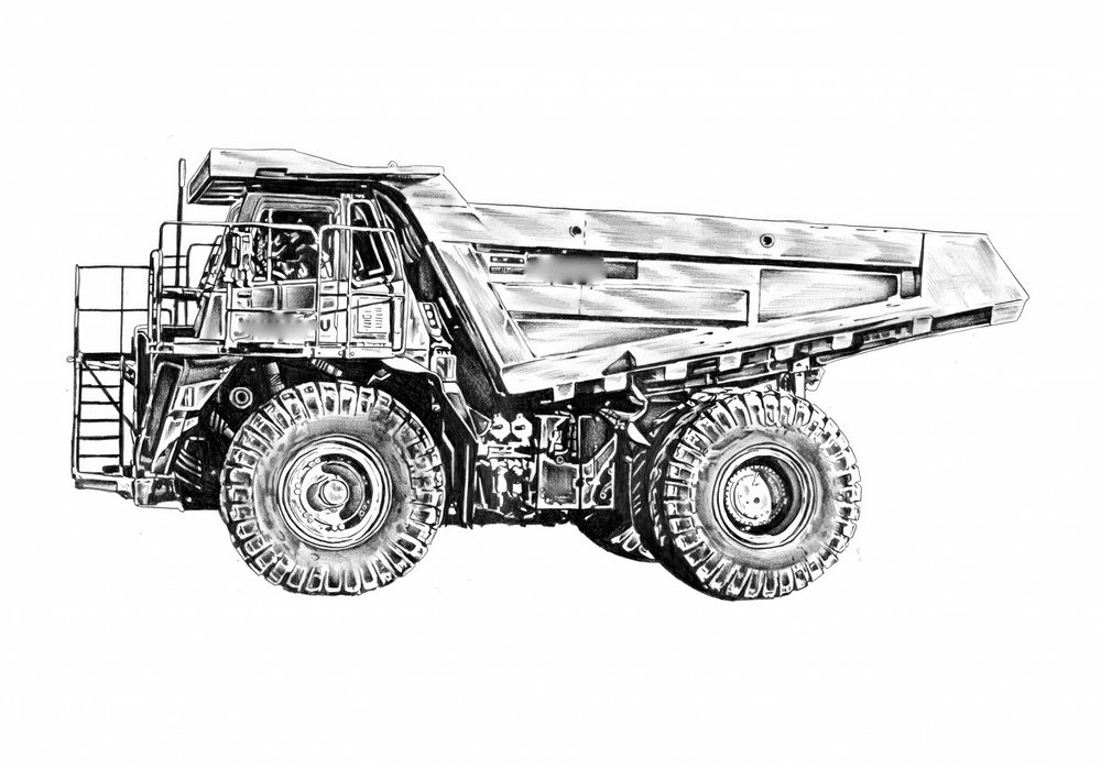 Industrial Mining Truck Sketch by Kulik