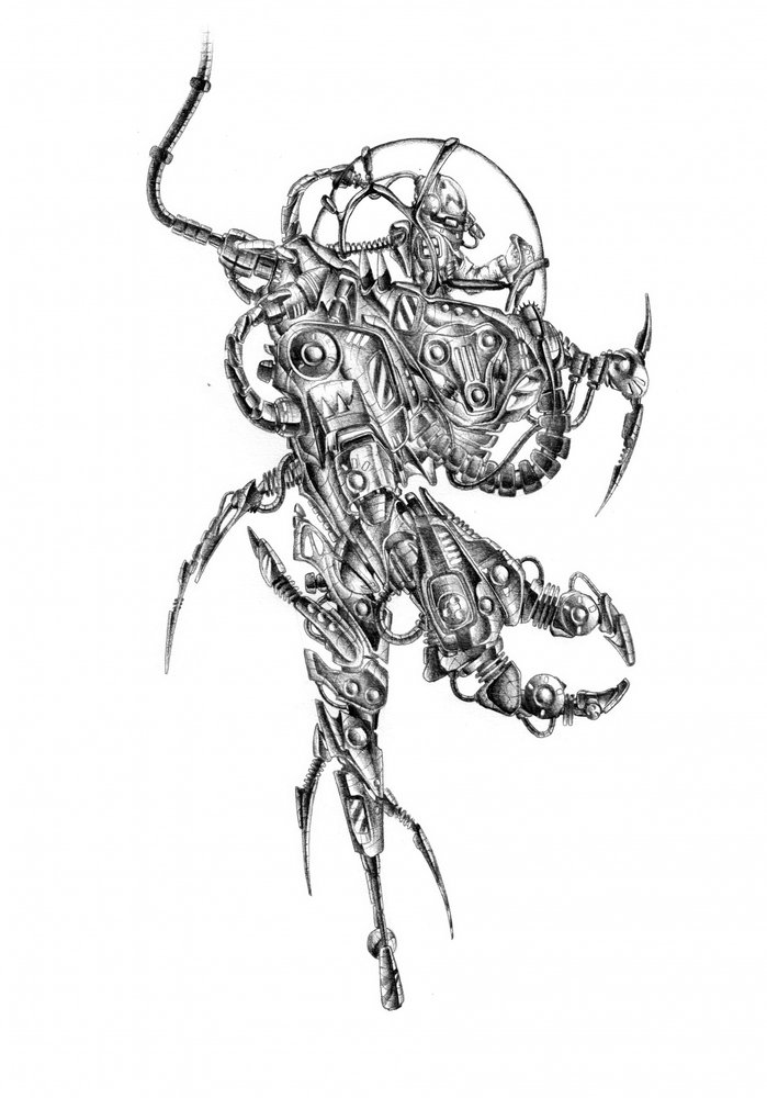 Intricate Cybernetic Figure by Kulik