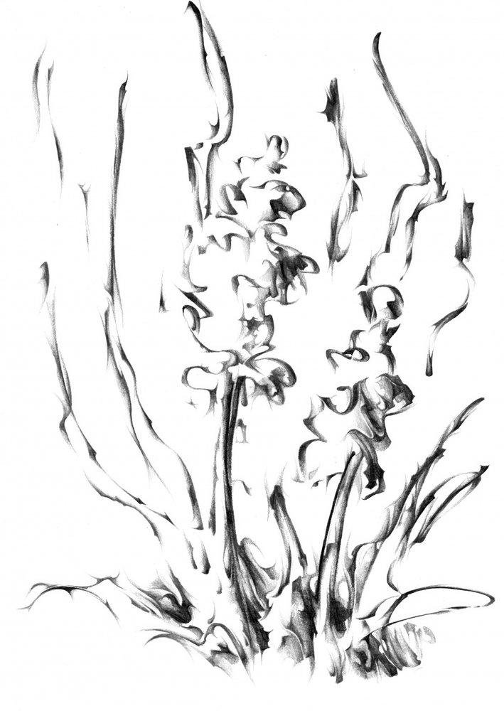 Monochrome Floral Grace by Kulik