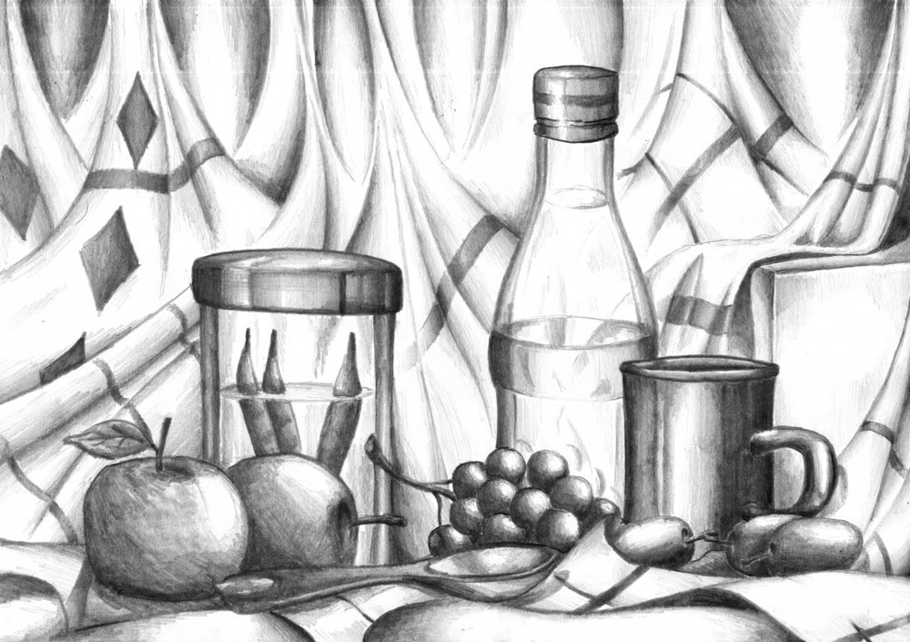 Monochrome Table Still Life by Kulik