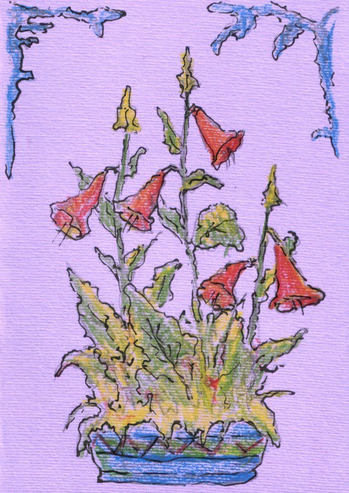 Potted Bell Flowers by Kulik