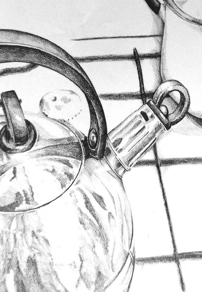 Reflective Kitchen Kettle Sketch by Kulik