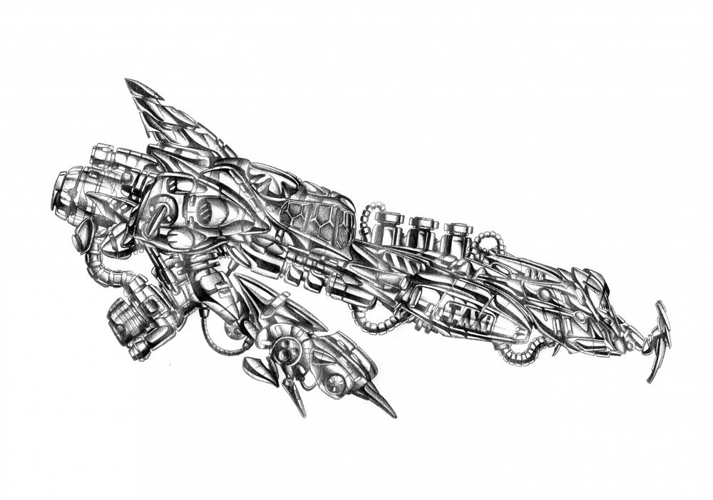 Science Fiction Cyborg Art Drawing Sketch 110 by Kulik