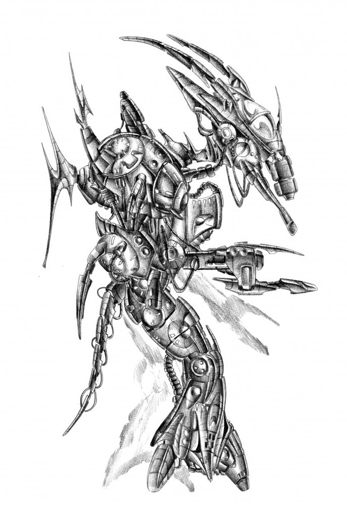 Science Fiction Cyborg Art Drawing Sketch 118 by Kulik