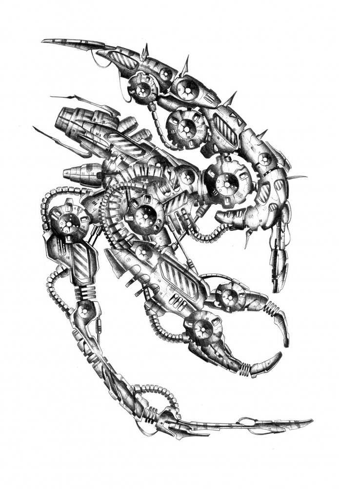 Science Fiction Cyborg Art Drawing Sketch 70 by Kulik