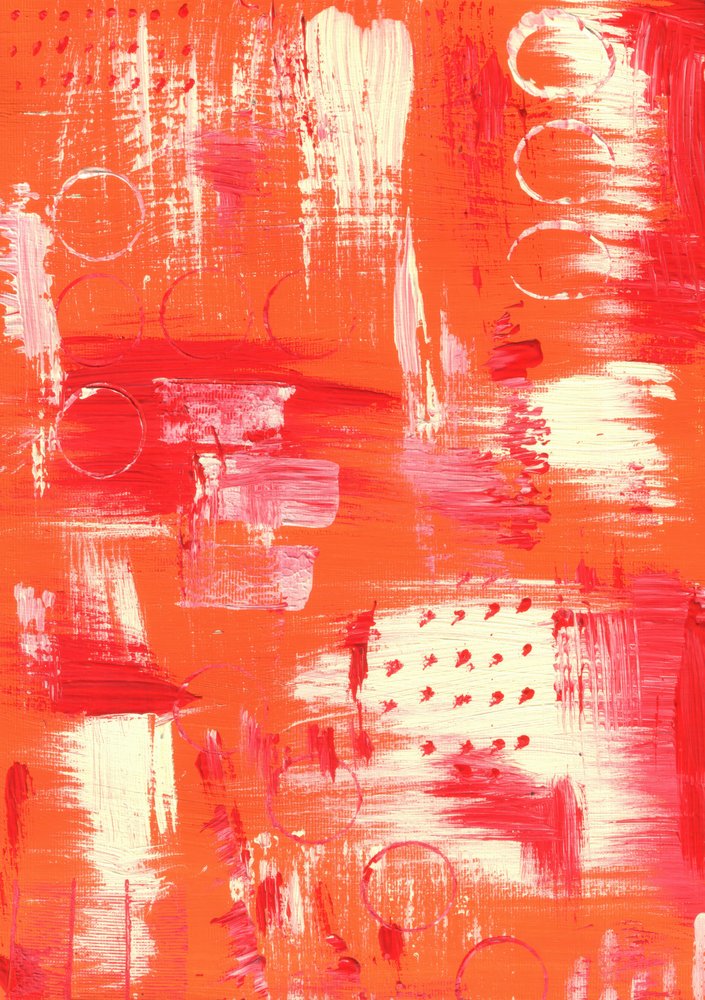 Vibrant Red Orange Abstract by Kulik