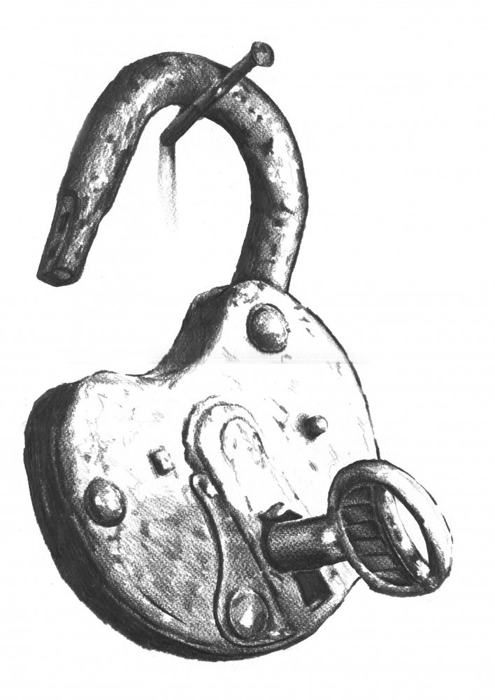 Vintage Padlock And Key by Kulik