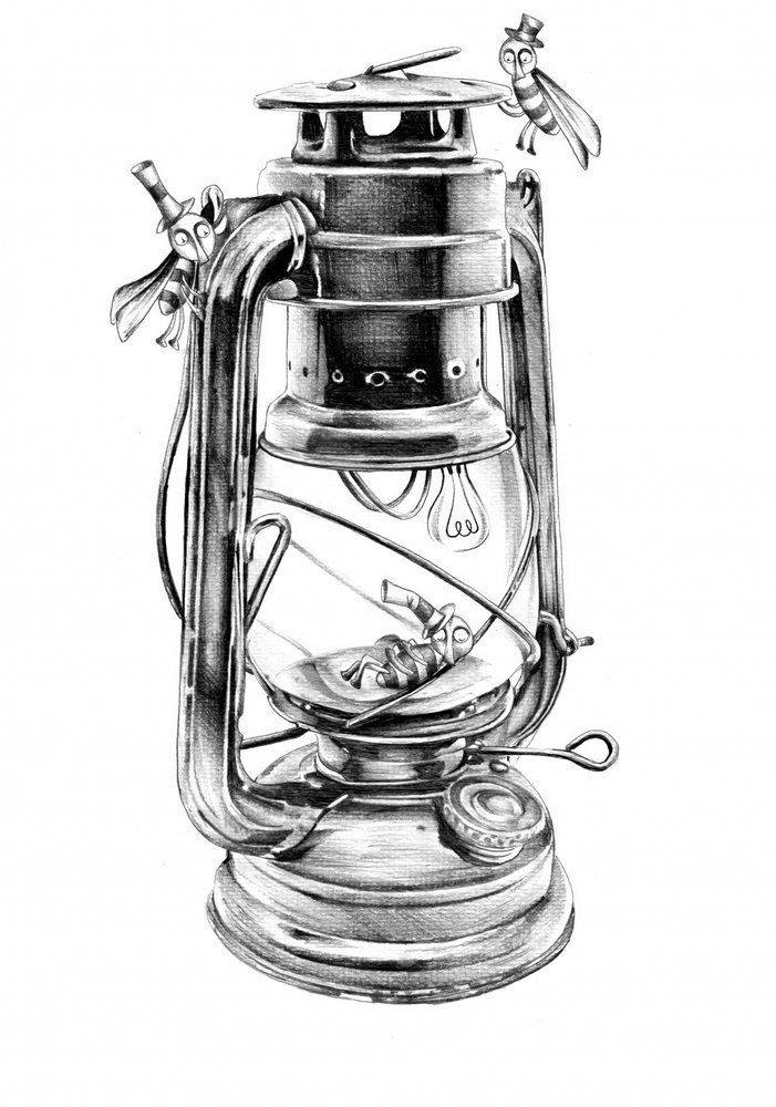 Whimsical Lantern Bees by Kulik
