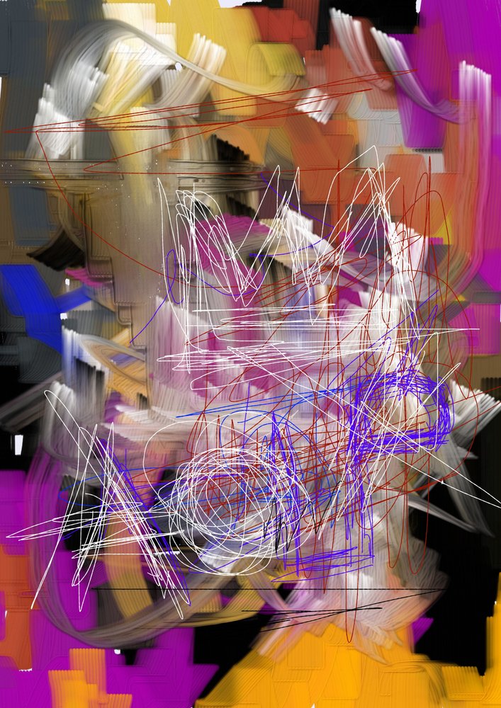 Chaotic Modern Abstract by Lembayung senja studio [Vintage Poster]