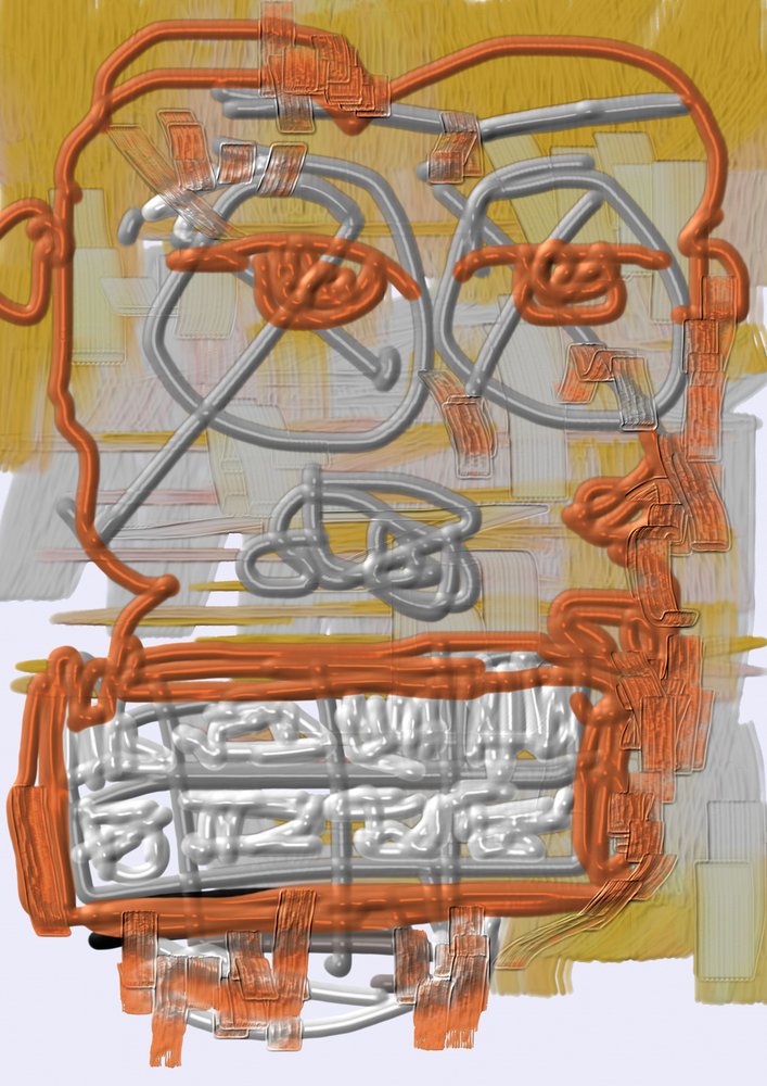 Expressive Abstract Face by Lembayung senja studio [Vintage Poster]