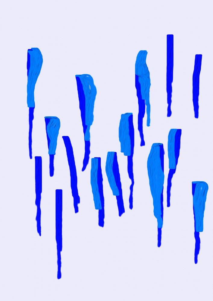 Fluid Blue Shapes by Lembayung senja studio [Vintage Poster]