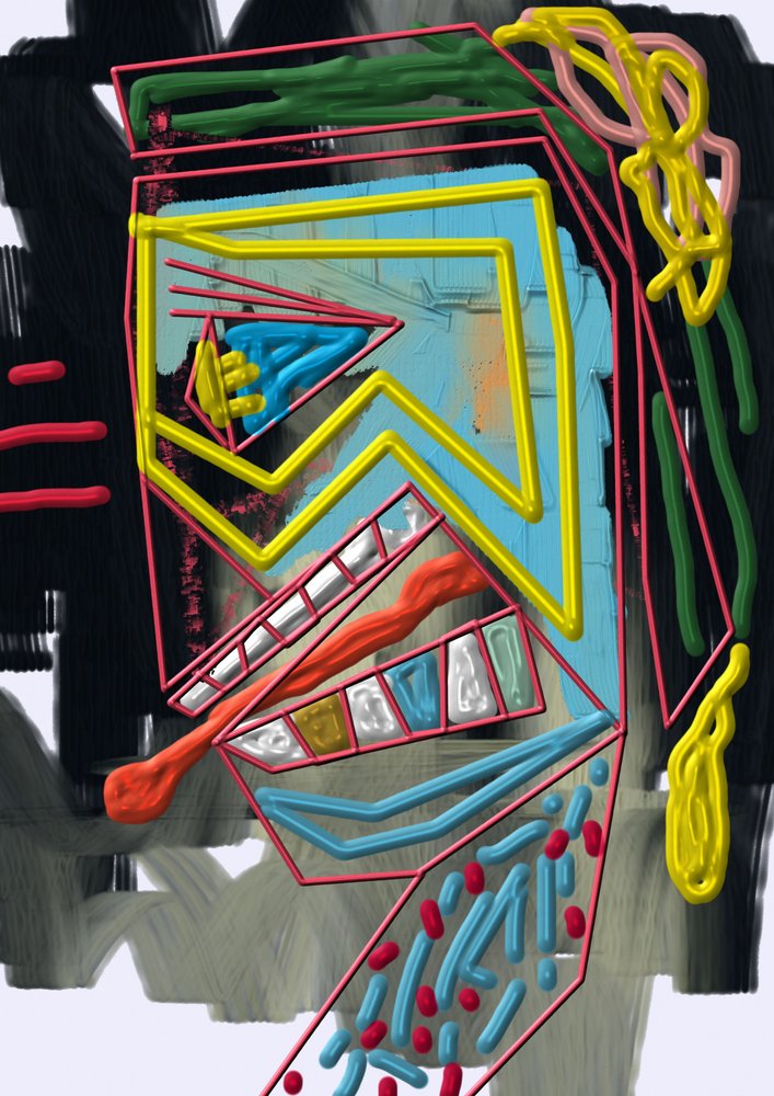 Modern Geometric Face by Lembayung senja studio [Vintage Poster]