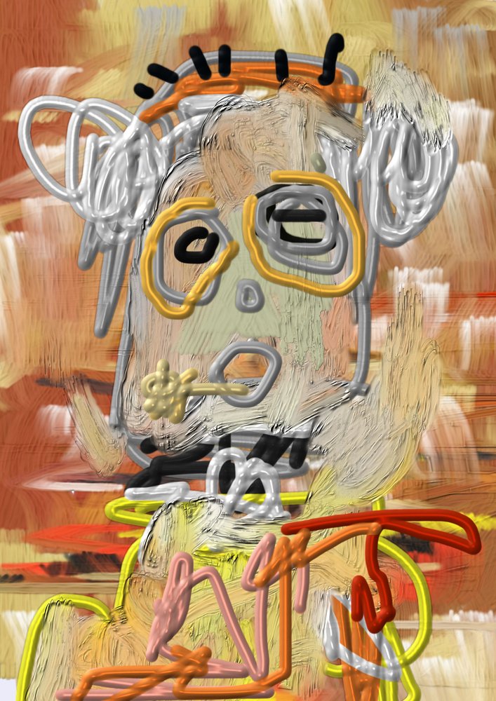 Quirky Abstract Monkey by Lembayung senja studio [Vintage Poster]