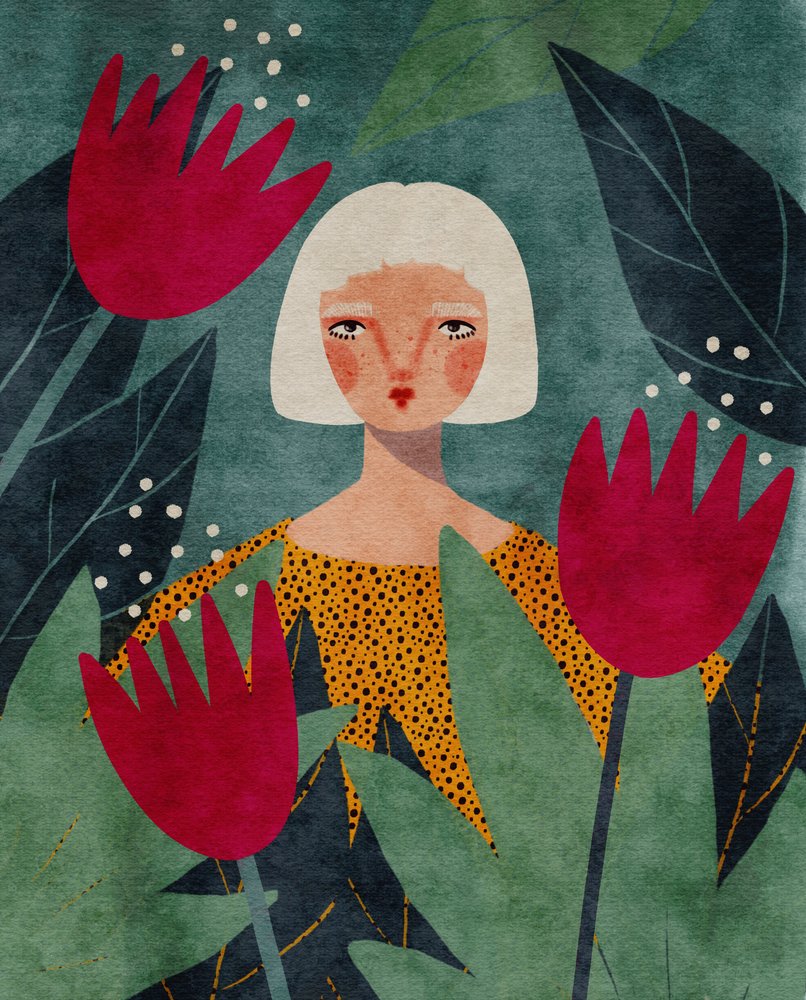 Whimsical Jungle Woman by Lena Refur