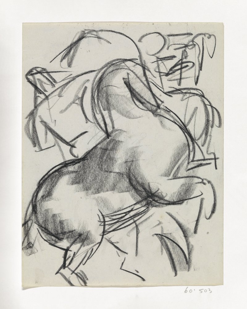 Rearing Horse with Figure in the Background by Leo Gestel