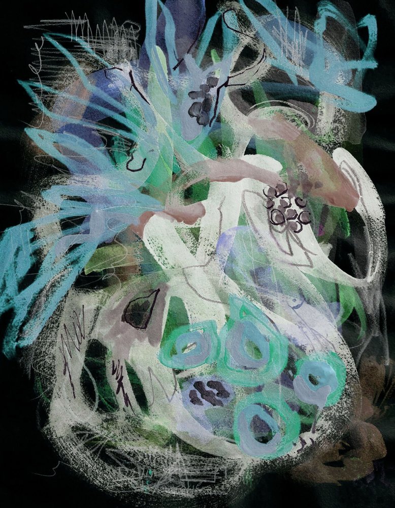 Abstract Moody Blue Dark Background by Lori Ann Folz