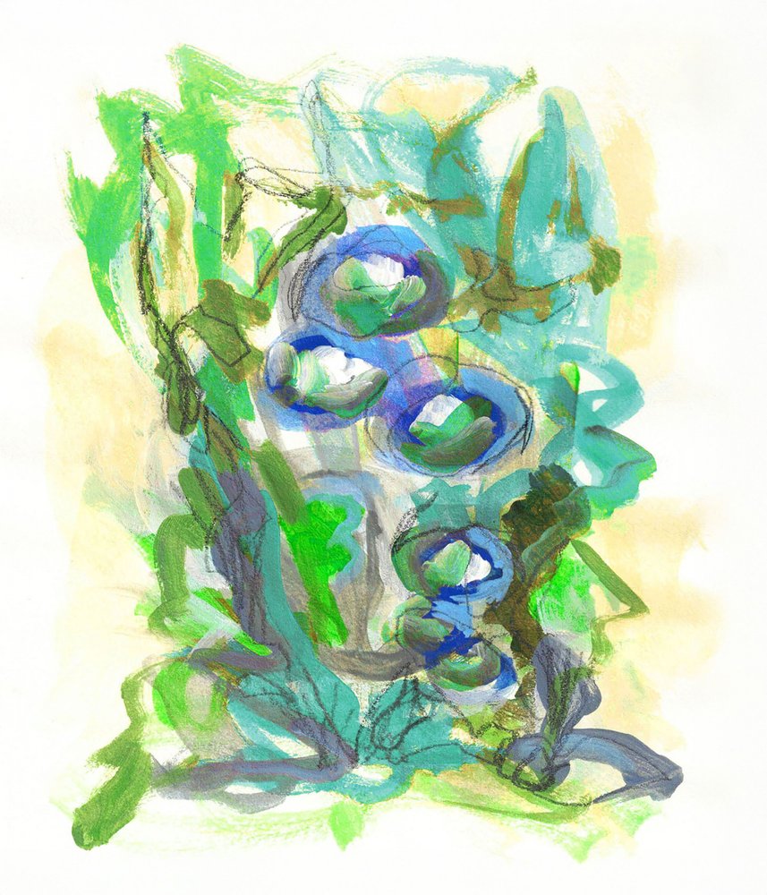 Green Blue Blooms by Lori Ann Folz