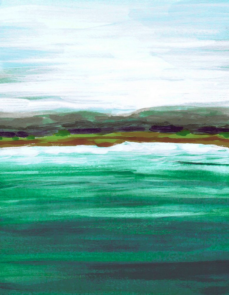 Serene Green Seascape by Lori Ann Folz