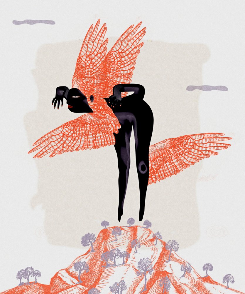 Mystical Winged Figure by Luca di Napoli