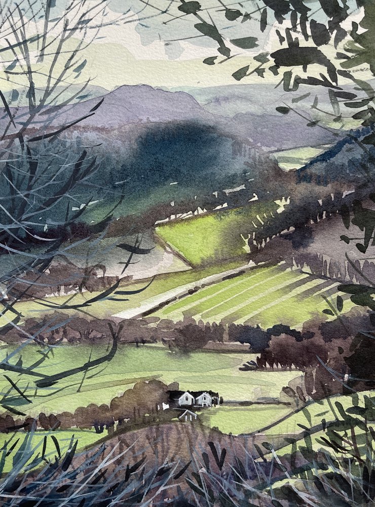Sunlit Countryside Valley by Luisa Millicent