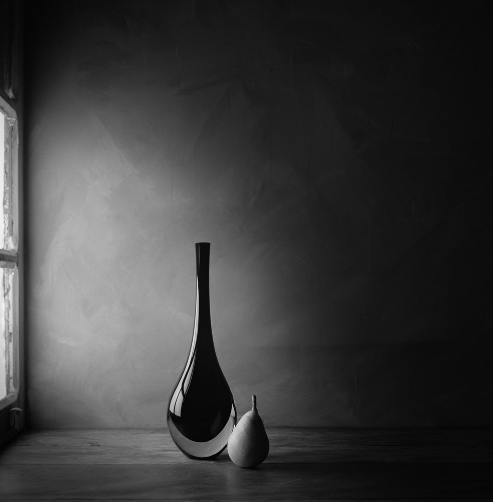 Elegant Vase and Pear by Luiz Laercio