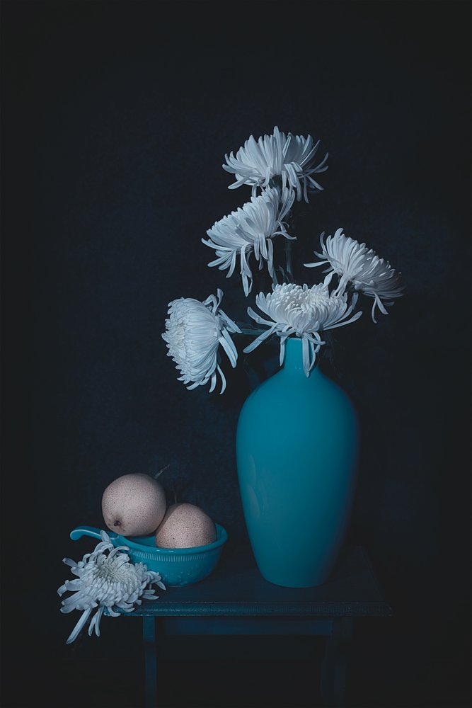 Calm Teal Still Life by Lydia Jacobs