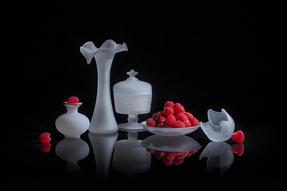 Frosted Glass Red Berries by Lydia Jacobs