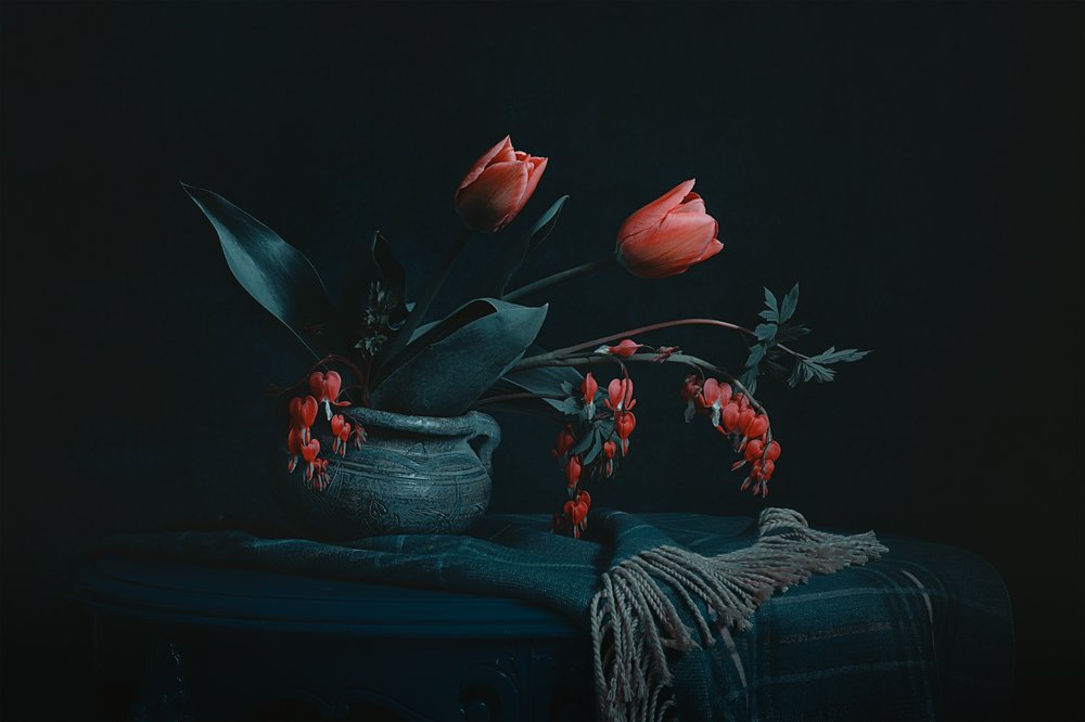 Moody Floral Still Life by Lydia Jacobs