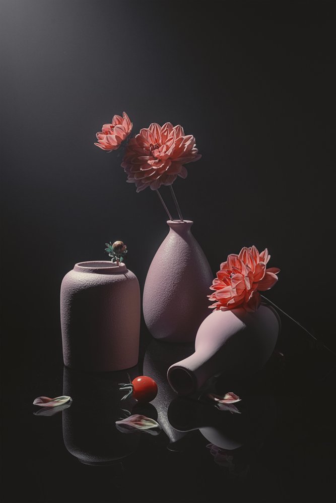Quiet Pink Floral Still Life by Lydia Jacobs