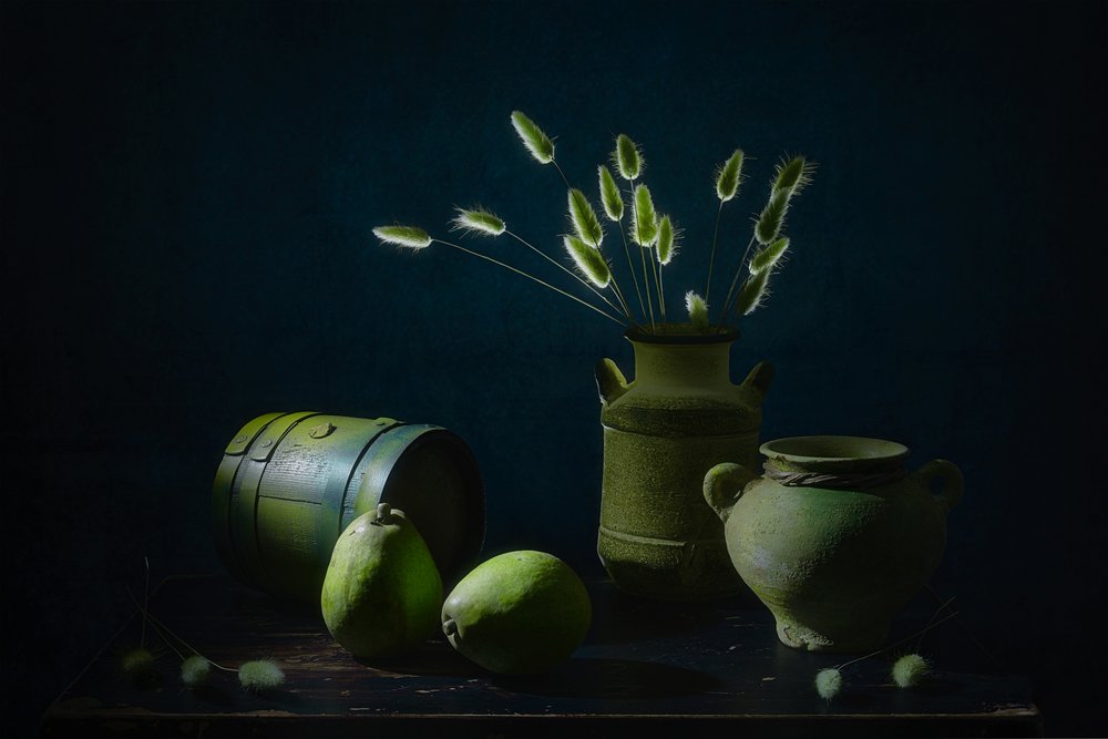 Rustic Green Still Life by Lydia Jacobs