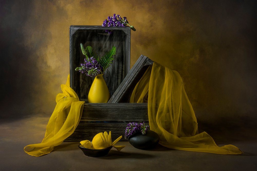 Rustic Yellow Floral Still Life by Lydia Jacobs
