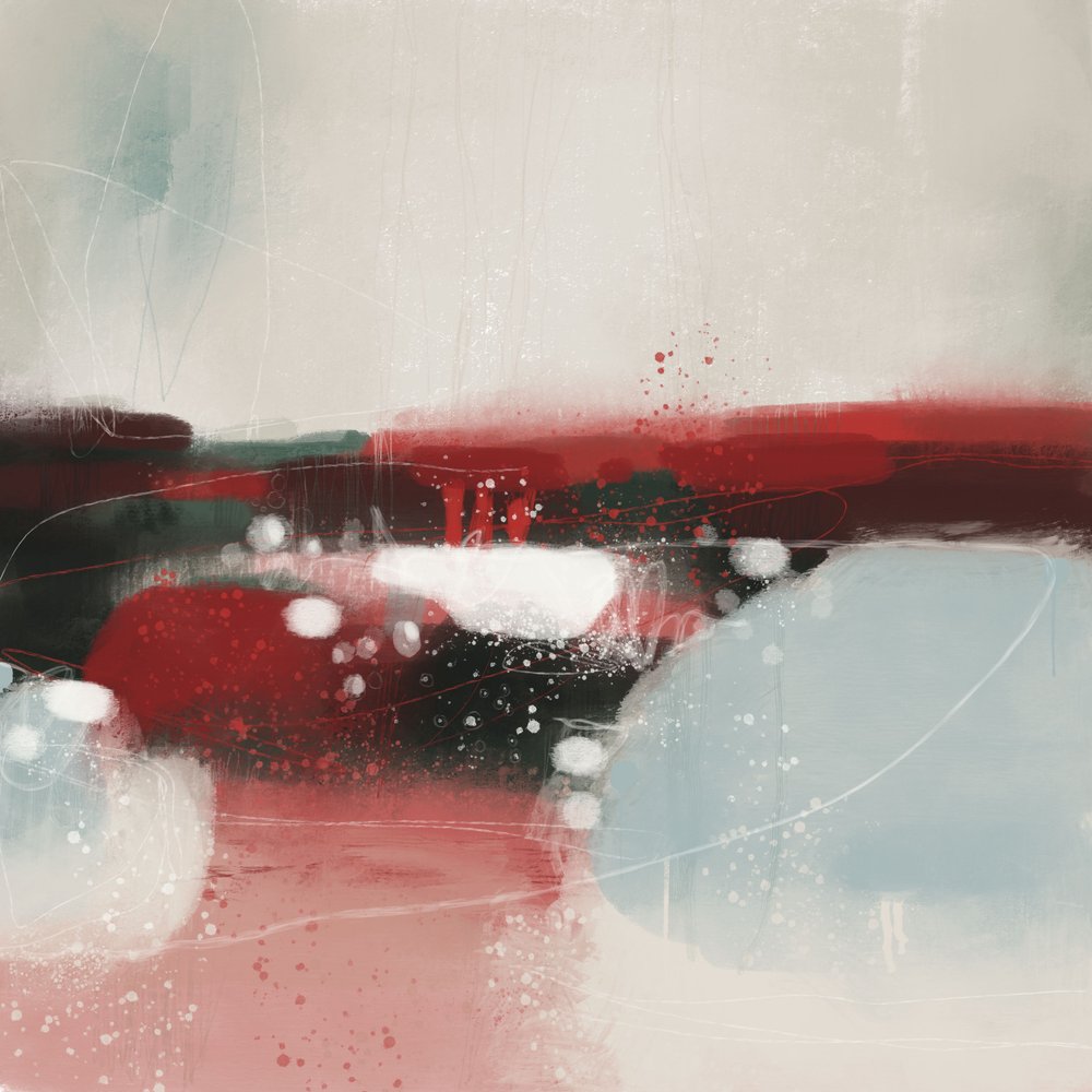 Red Horizon Abstract by MANSI SAXENA