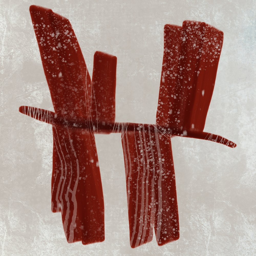 Snowy Red Abstraction by MANSI SAXENA