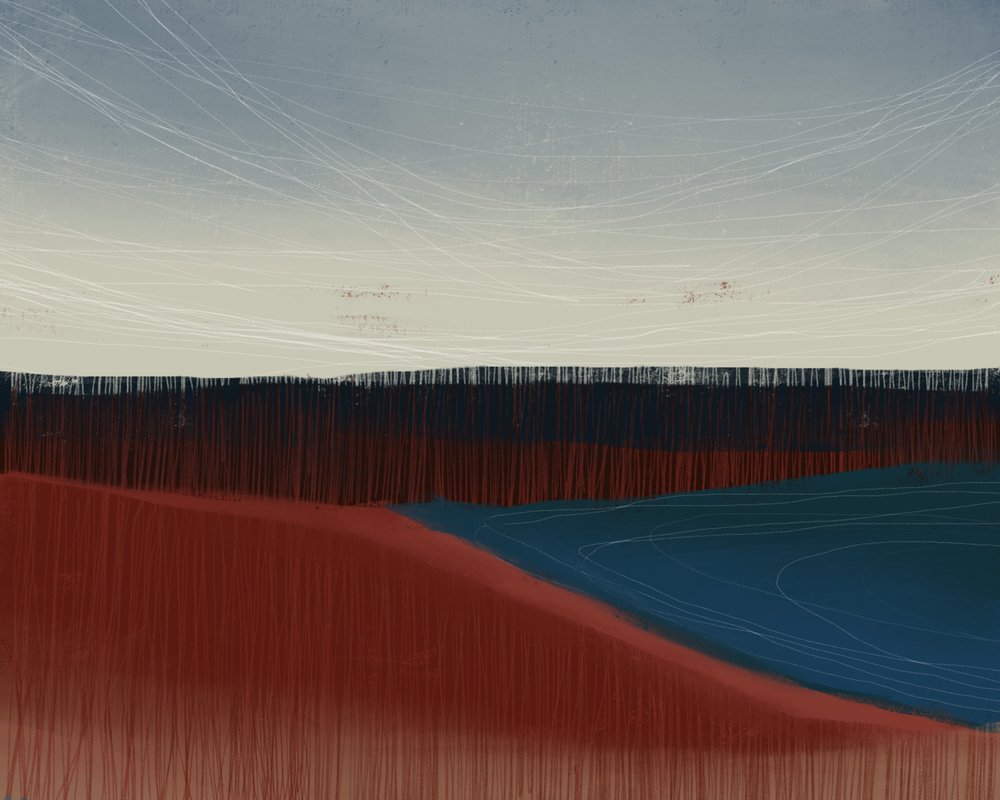 Textured Abstract Landscape by MANSI SAXENA