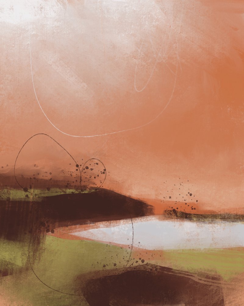 Warm Abstract Landscape by MANSI SAXENA