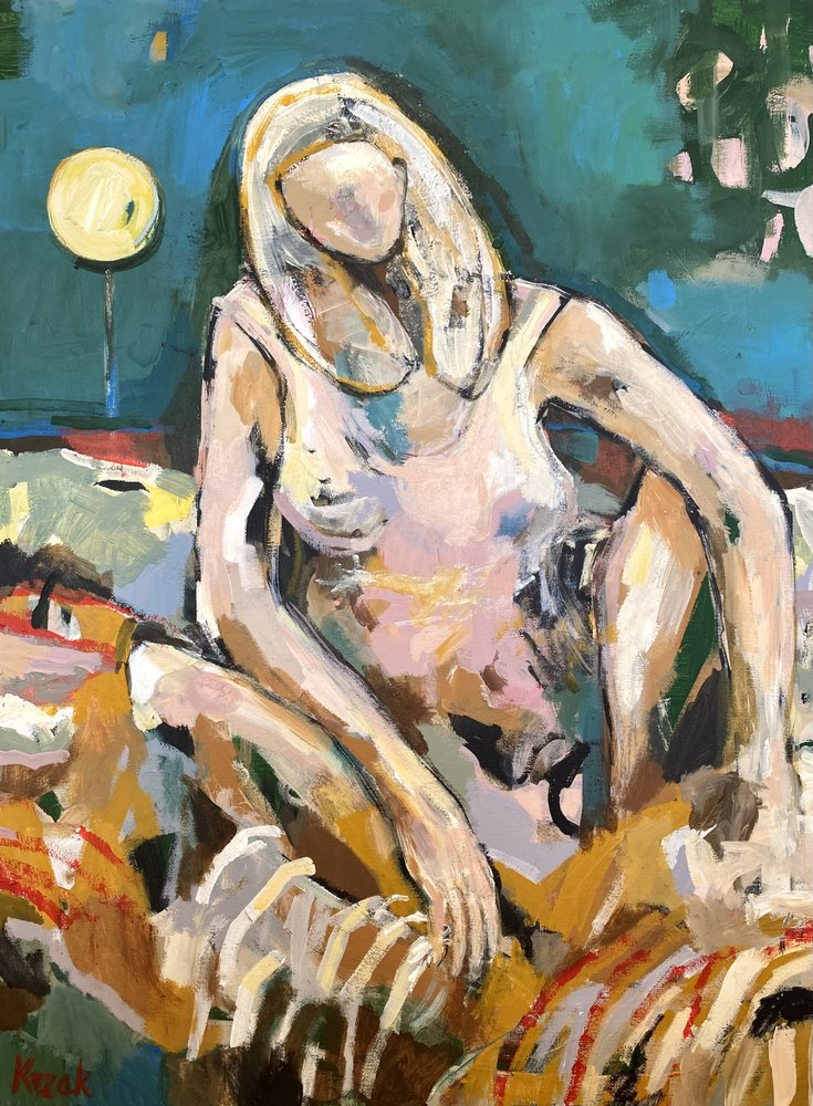 Relaxed Blonde Figure by Magdalena  Krzak