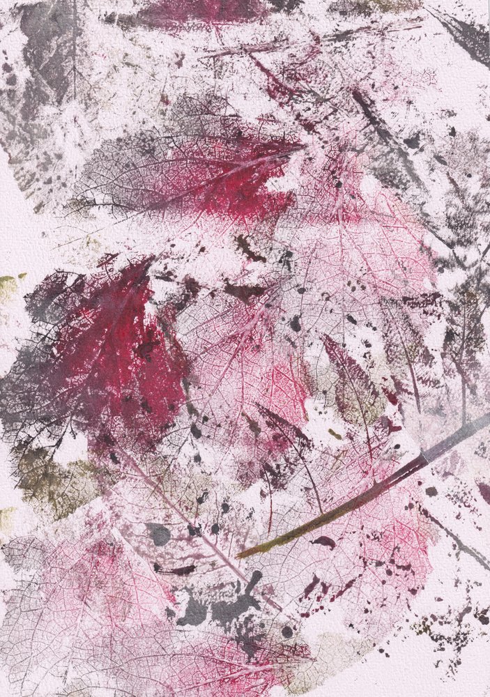 Crimson Leaf Impressions by Maira Ribena