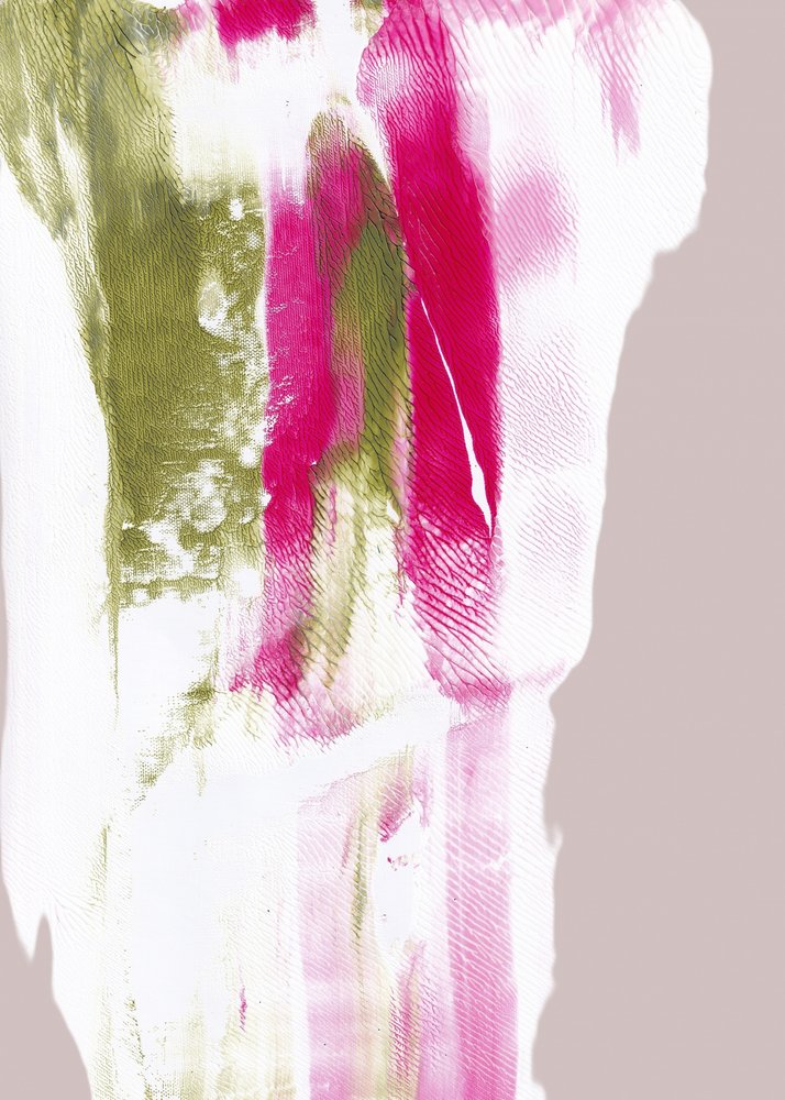 Fuchsia Green Strokes by Maira Ribena