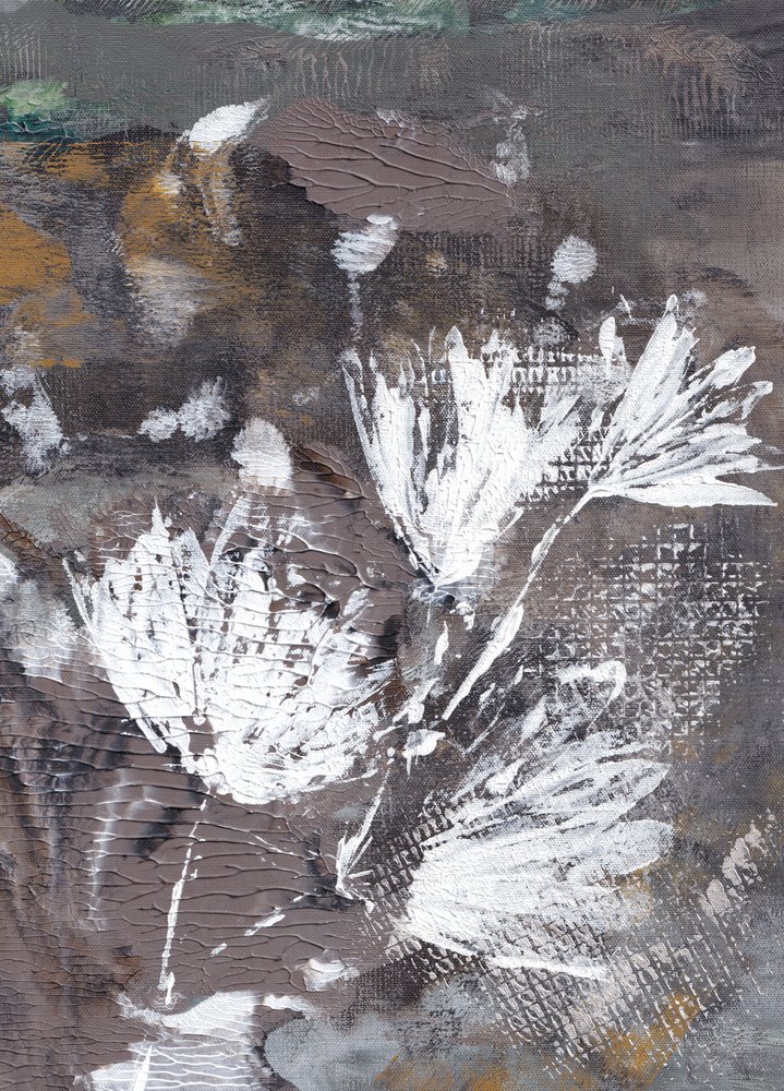 Textured White Flowers by Maira Ribena