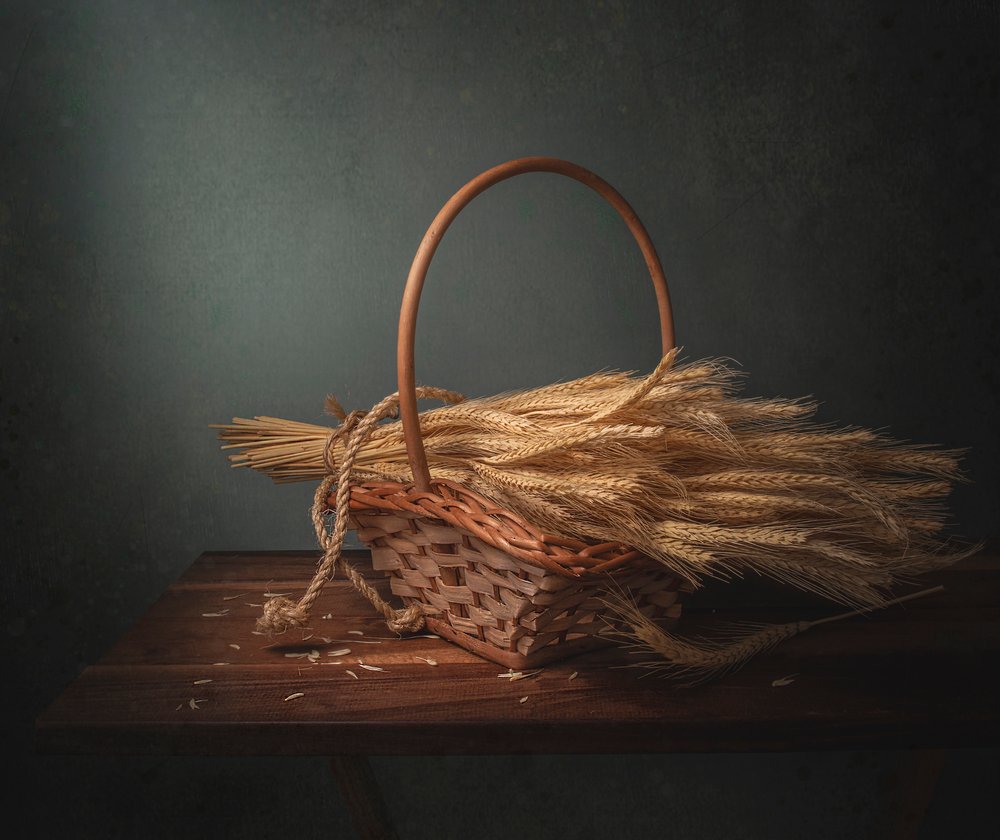 Basket Of Golden Wheat by Margareth Perfoncio