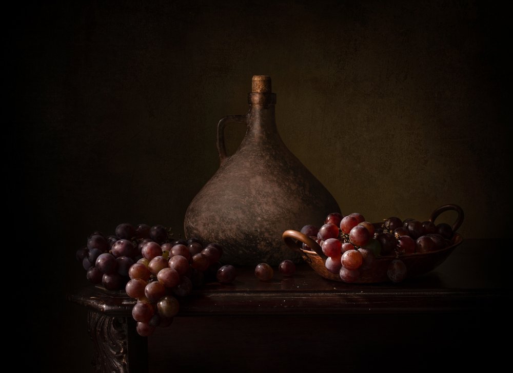 Dark Grapes Still Life by Margareth Perfoncio