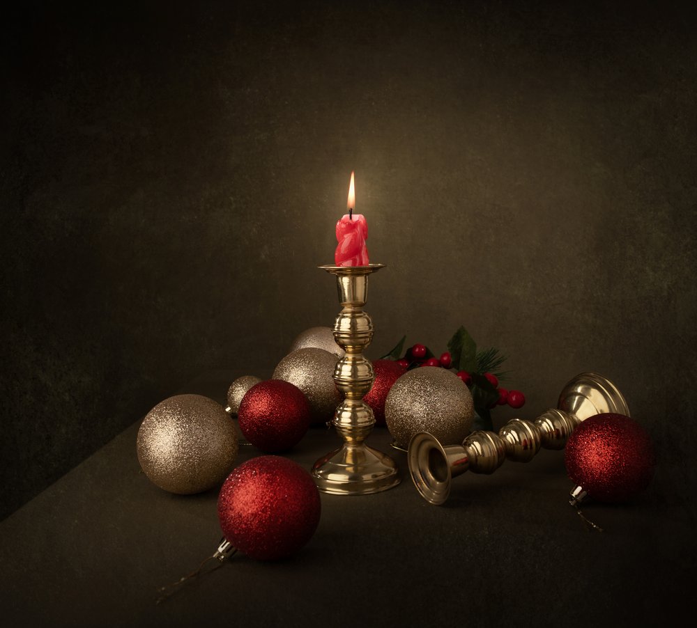 Festive Christmas Candle by Margareth Perfoncio