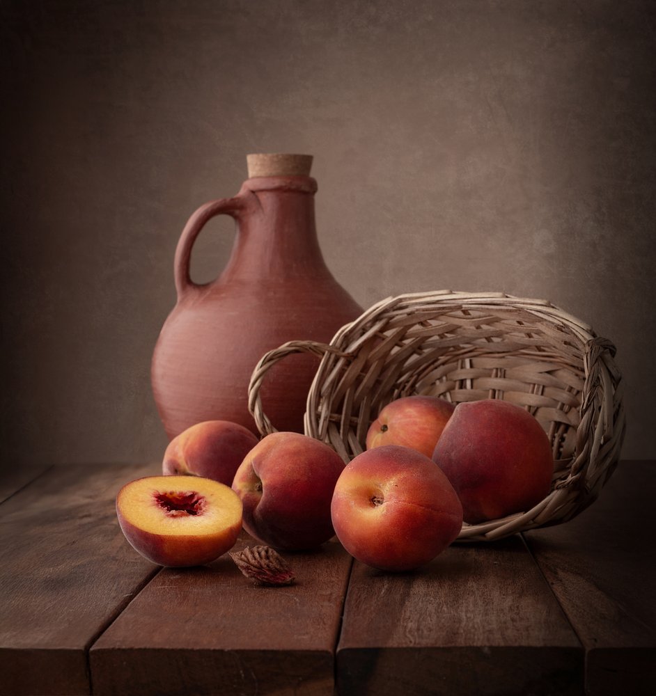 Fresh Peaches Still Life by Margareth Perfoncio